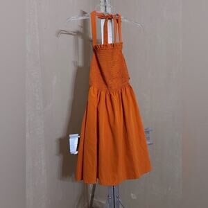 SHEIN Orange Halter Dress Sz S